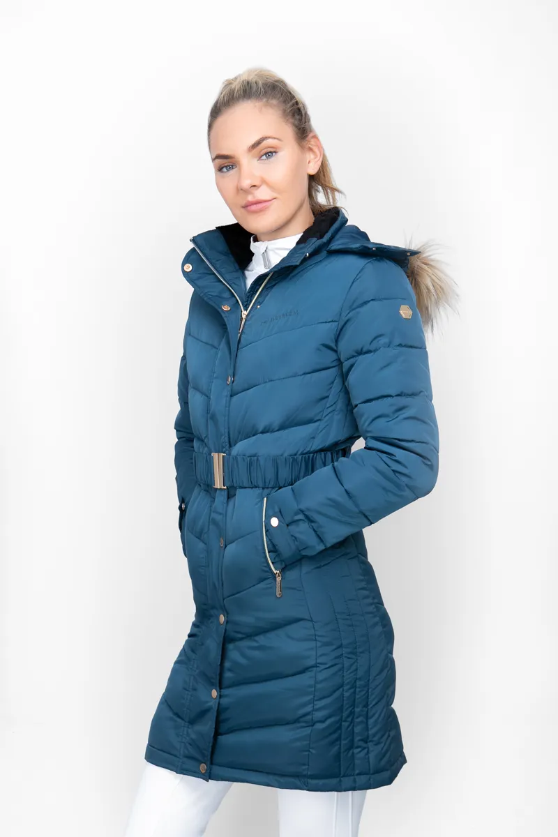 Coldstream Branxton Long Quilted Coat - Cool Slate Blue-4